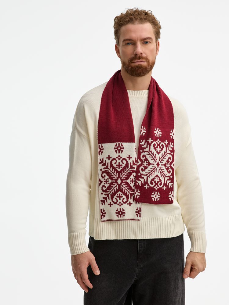 Шарф Wintertude M, красный с белым / Миниатюра WWW (1000)