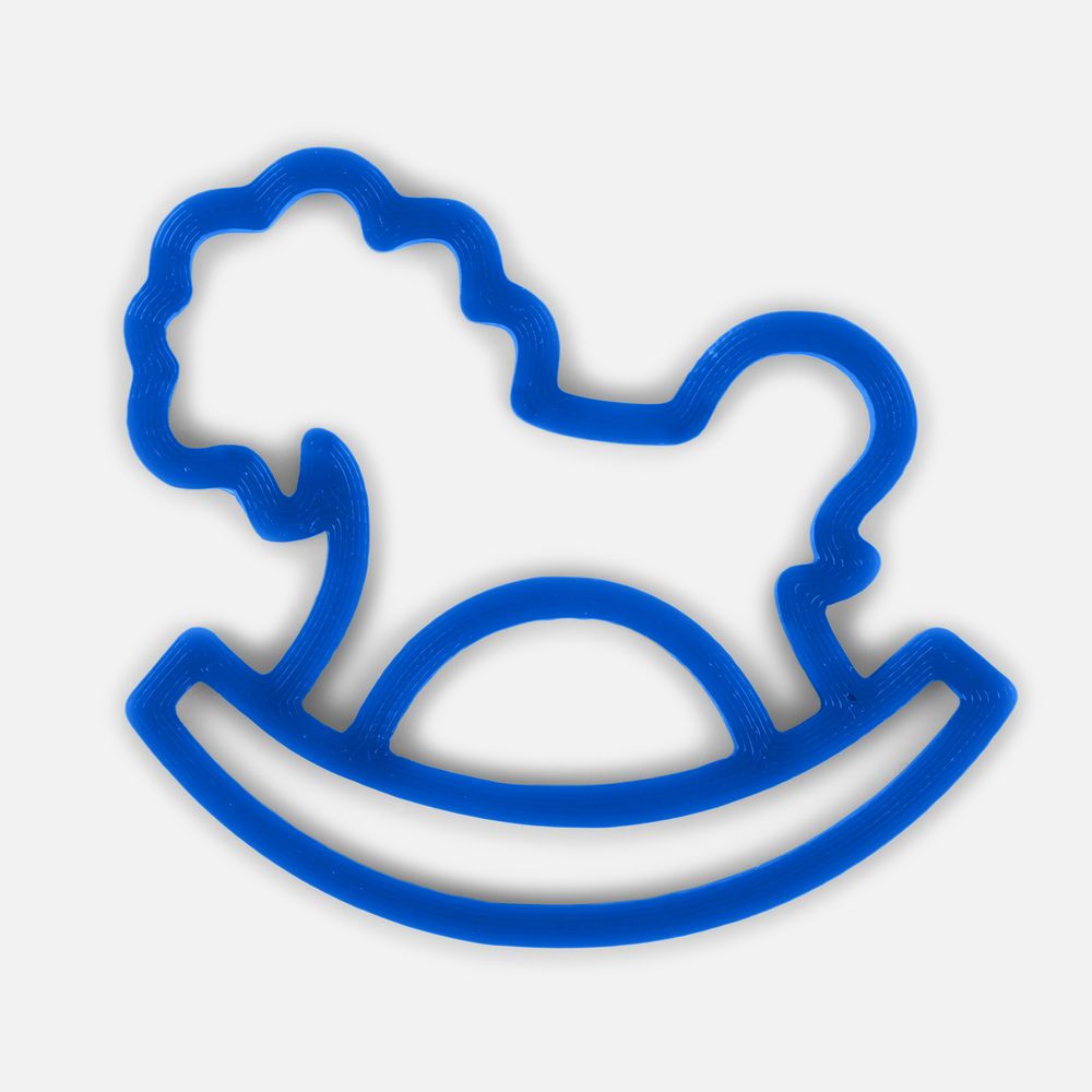 Подвеска «Лошадка-качалка», 3D-печать, синяя / Миниатюра WWW (1000)