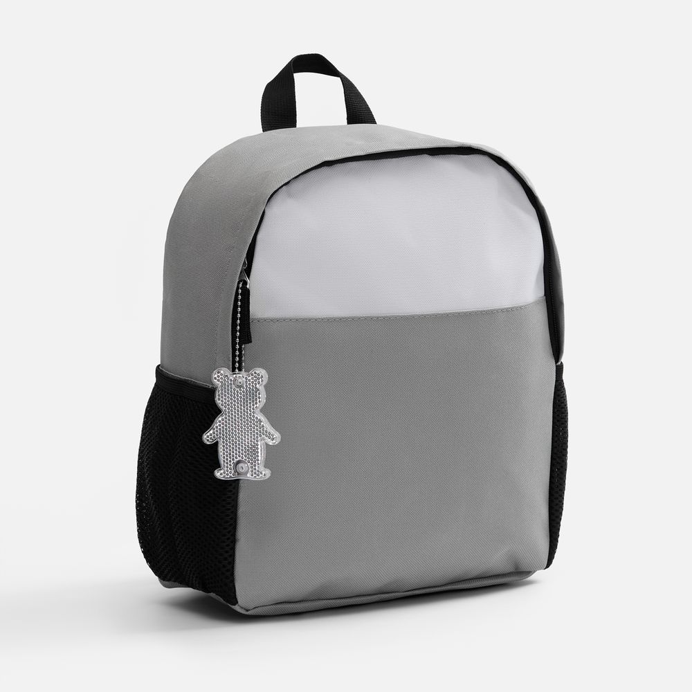 Пешеходный светоотражатель с цепочкой «Мишка», белый / Миниатюра WWW (1000)