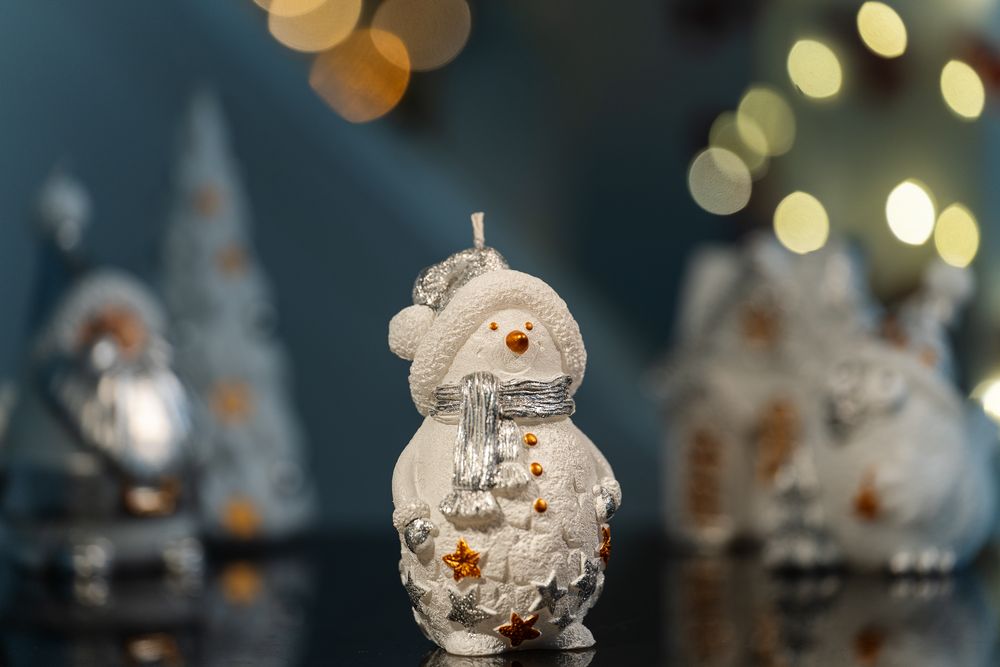 Свеча Christmas Twinkle, снеговик / Миниатюра WWW (1000)
