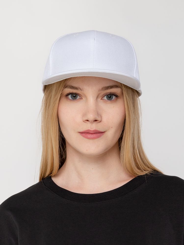 Бейсболка Snapback с прямым козырьком, белая / Миниатюра WWW (1000)