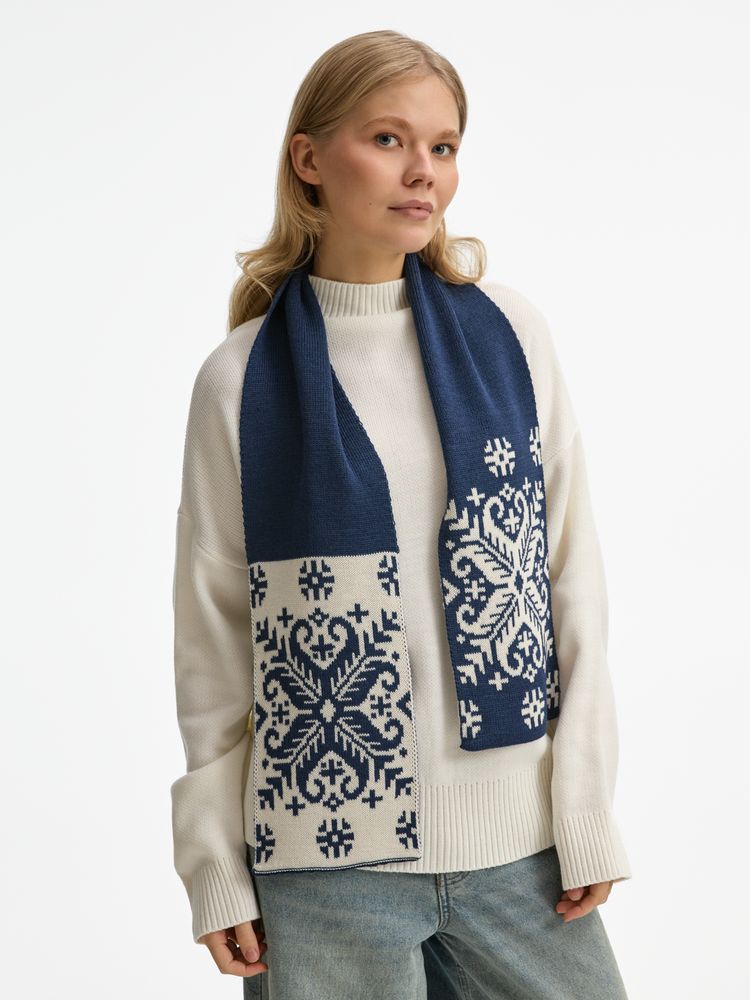 Шарф Wintertude M, синий с белым / Миниатюра WWW (1000)