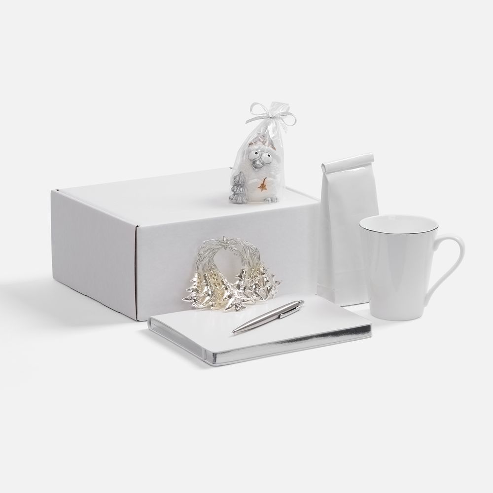 Набор «Планы на счастье», белый с серебристым / Миниатюра WWW (1000)