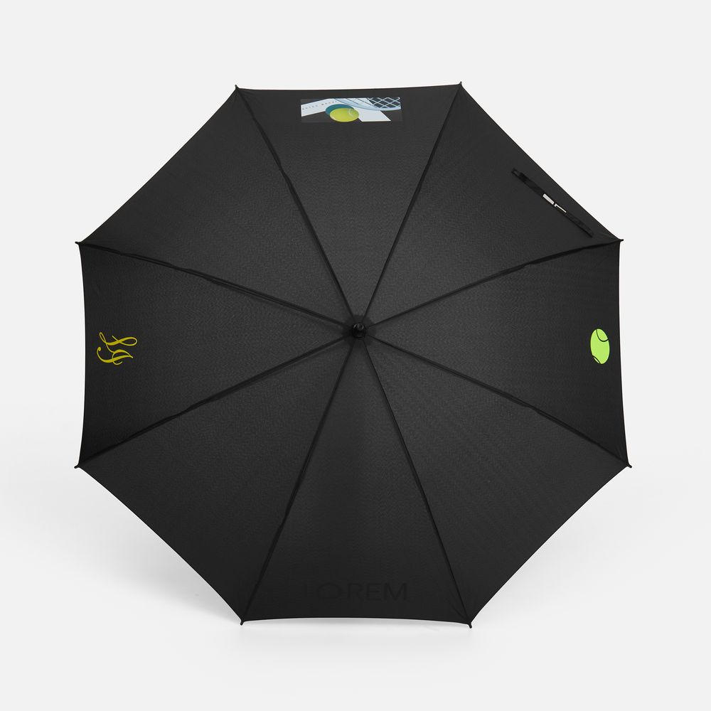 Зонт-трость Simple Golf, черный / Миниатюра нанесения (1000)