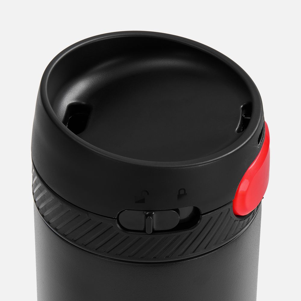 Термостакан X1 с цветной кнопкой, черный с красным / Миниатюра WWW (1000)