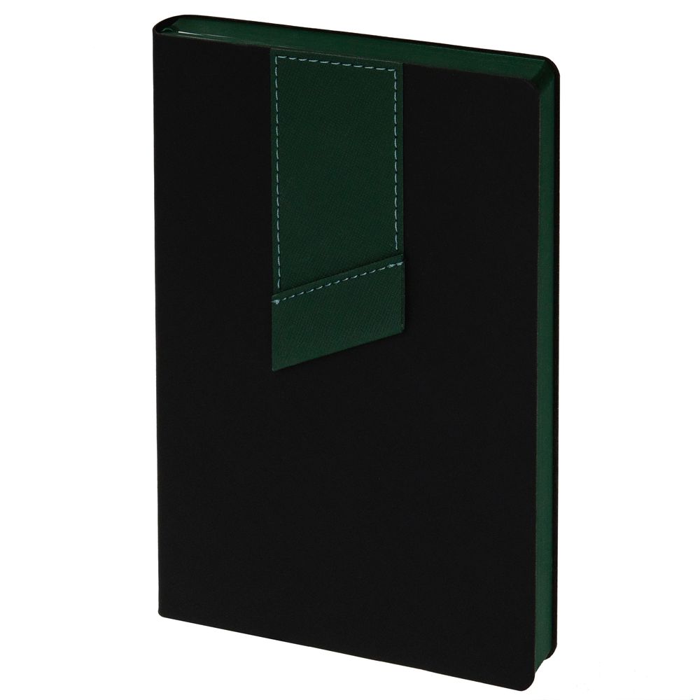 Ежедневник Bookmark, недатированный, черный с зеленым / Миниатюра WWW (1000)
