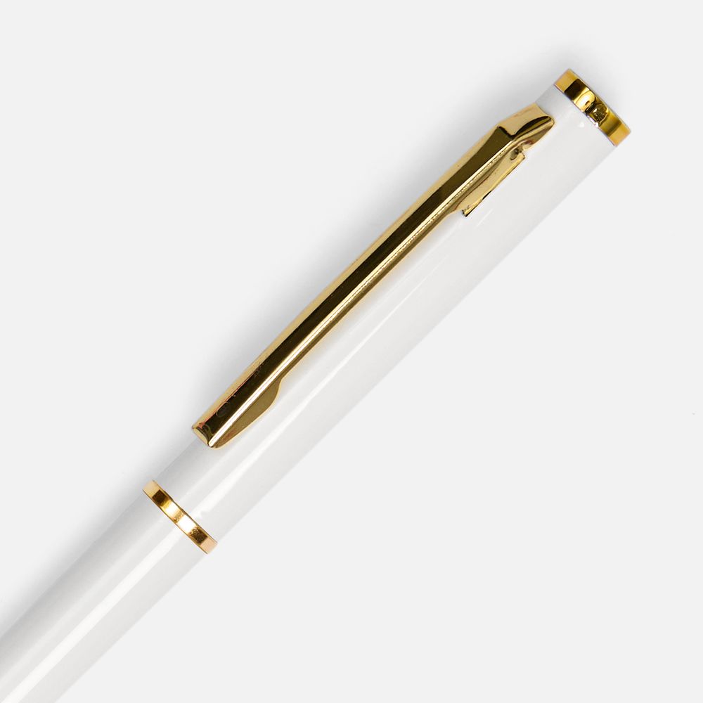 Ручка шариковая Hotel Gold, ver.2, глянцевая белая / Миниатюра WWW (1000)