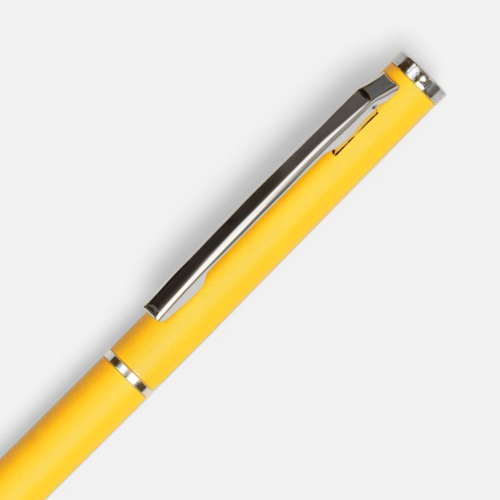 Ручка шариковая Hotel Chrome, ver.2, матовая желтая / Миниатюра WWW (1000)