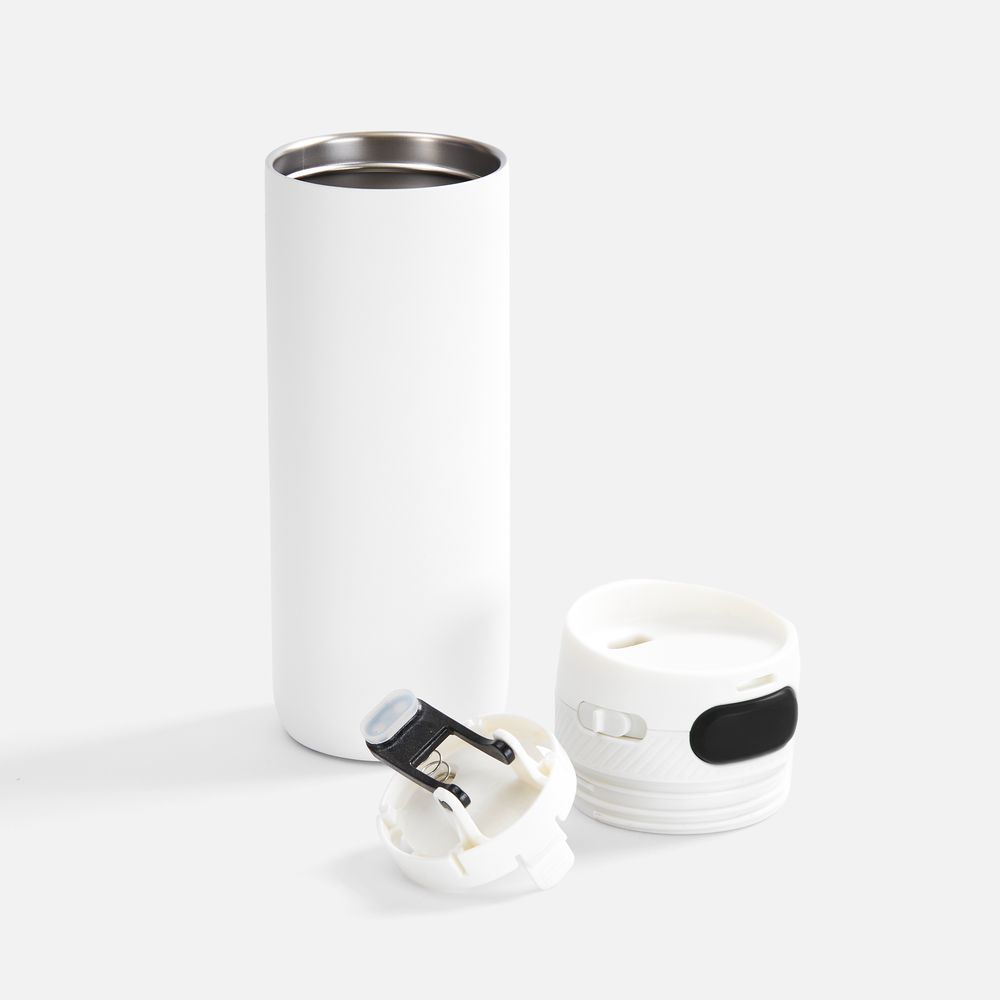 Термостакан X1 с цветной кнопкой, белый с черным / Миниатюра WWW (1000)