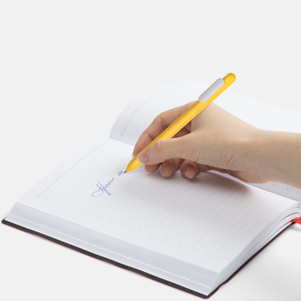 Ручка шариковая Slider, желтая с белым / Миниатюра WWW (1000)