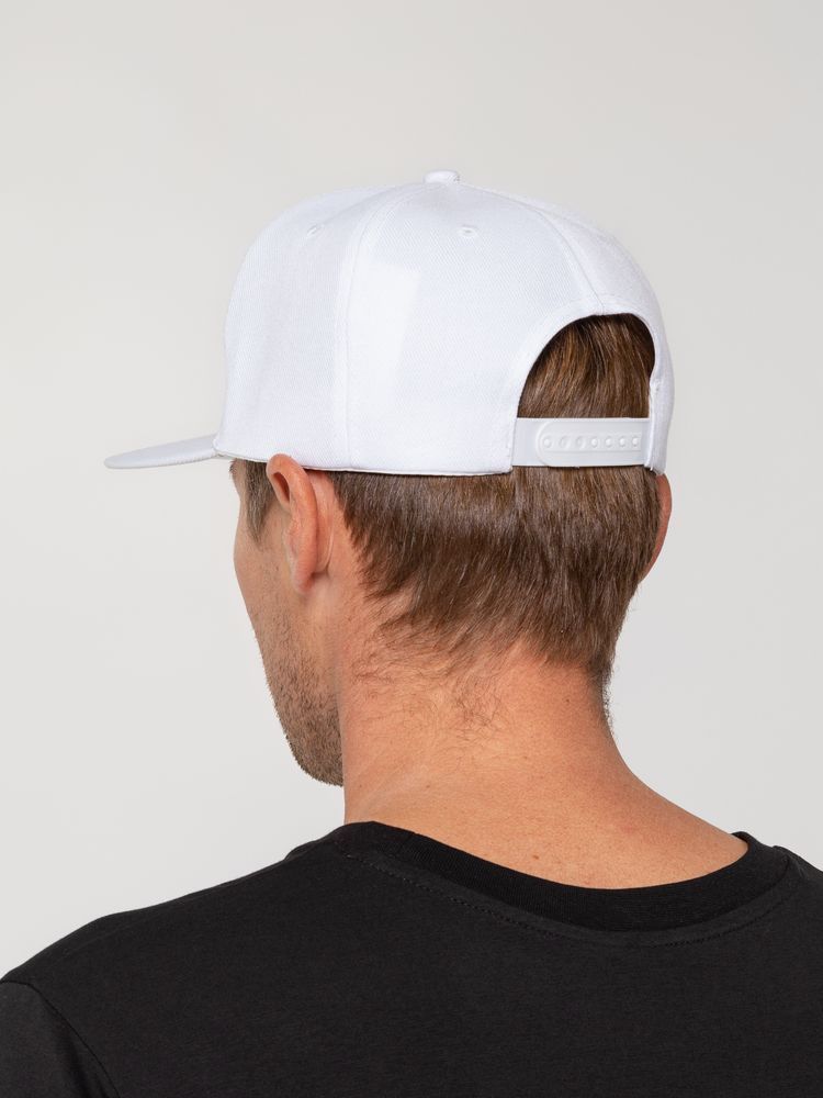 Бейсболка Snapback с прямым козырьком, белая / Миниатюра WWW (1000)