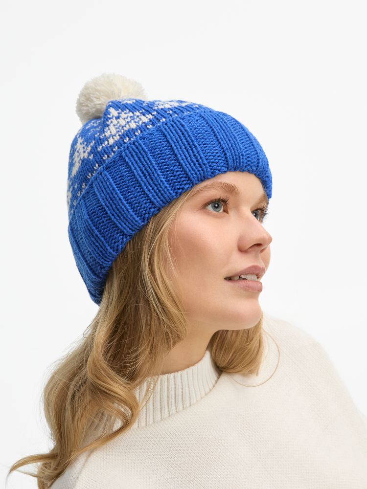 Шапка Holidale, синяя с молочным / Миниатюра WWW (1000)