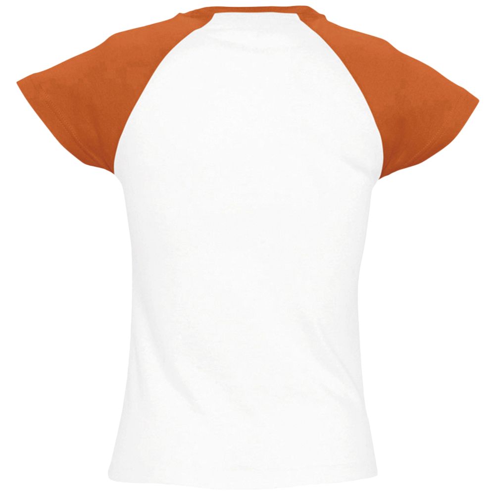 Футболка женская Milky 150, белая с оранжевым / Миниатюра WWW (1000)