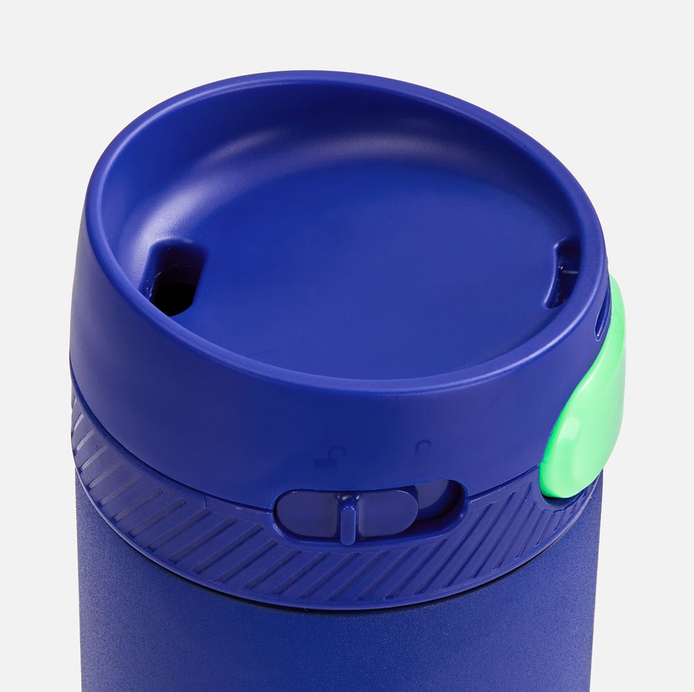 Термостакан X1 с цветной кнопкой, синий с зеленым / Миниатюра WWW (1000)