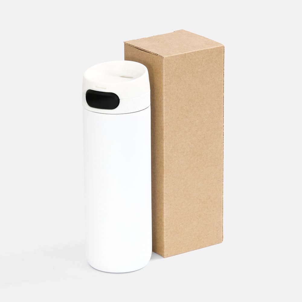 Термостакан X1 с цветной кнопкой, белый с черным / Миниатюра WWW (1000)