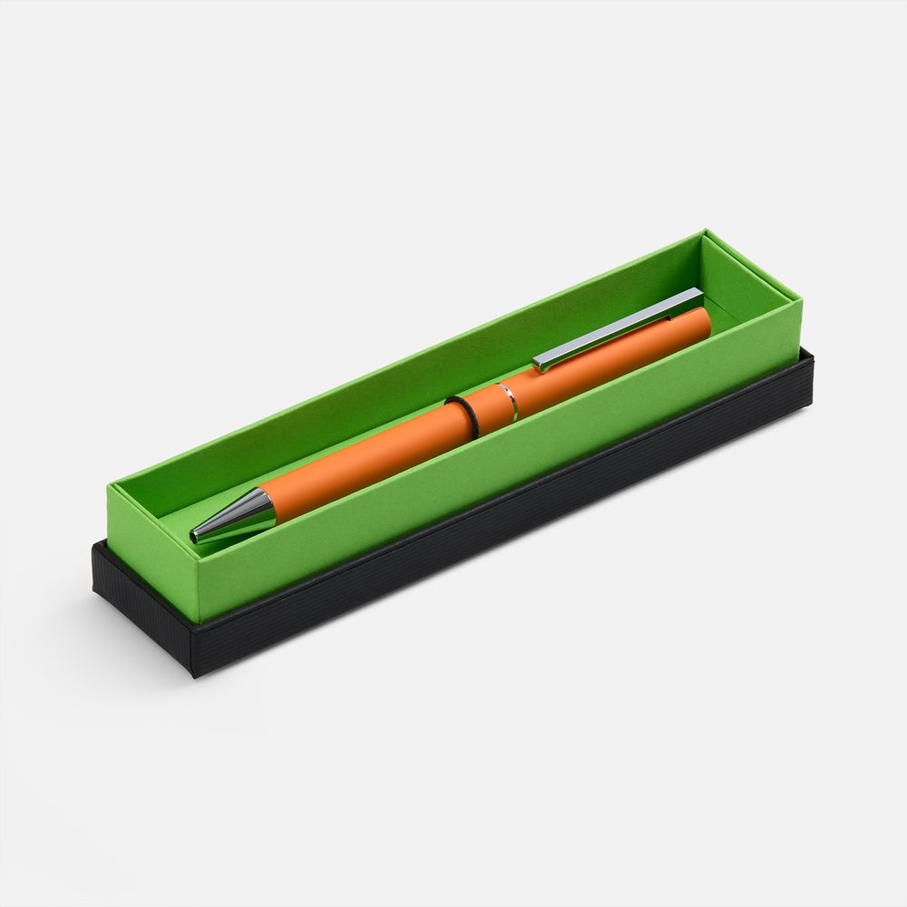 Ручка шариковая Blade Soft Touch в футляре, оранжевая / Миниатюра WWW (1000)