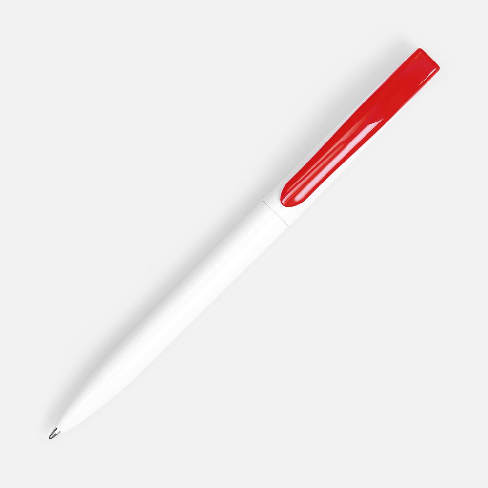 Ручка шариковая Pin, белая с красным / Миниатюра WWW (1000)