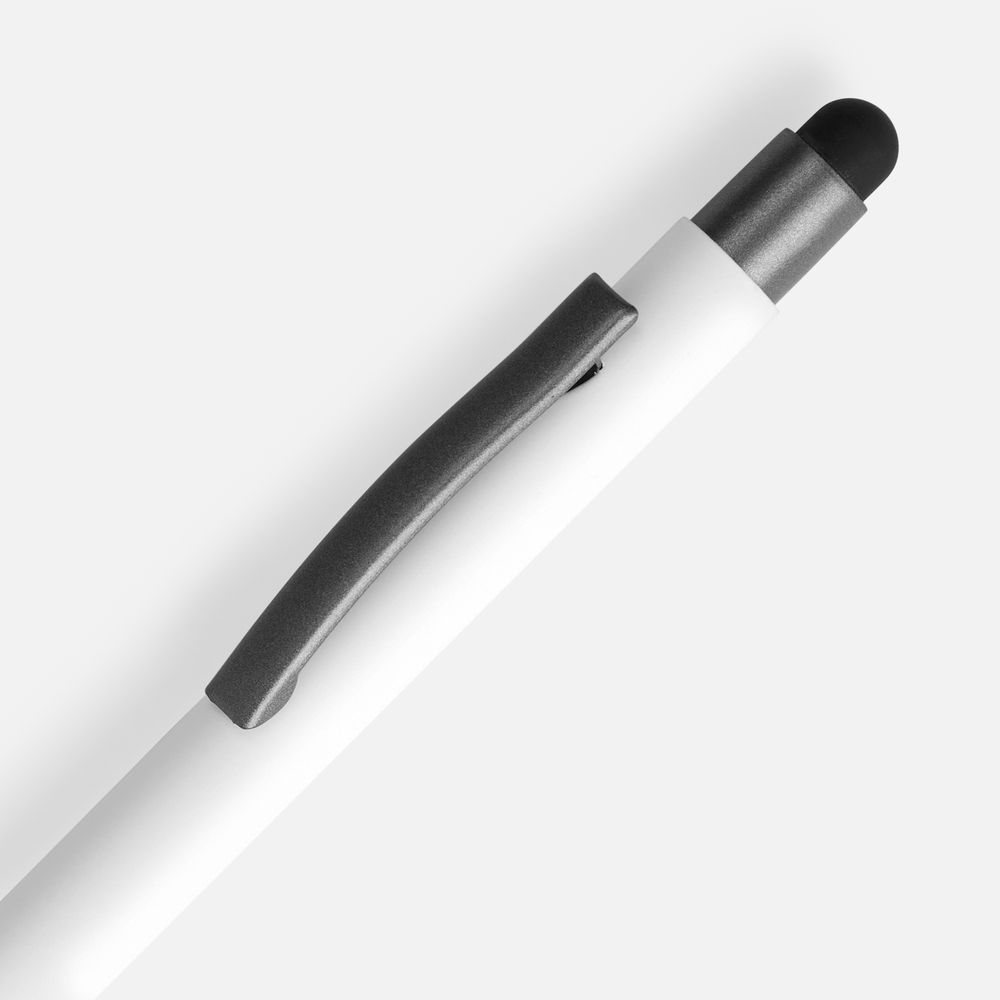 Ручка шариковая Atento Soft Touch со стилусом, белая / Миниатюра WWW (1000)