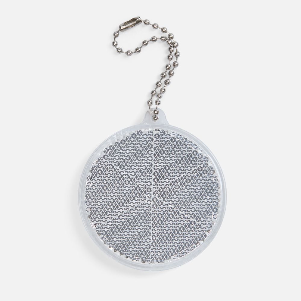 Пешеходный светоотражатель с цепочкой «Круг», белый / Миниатюра WWW (1000)