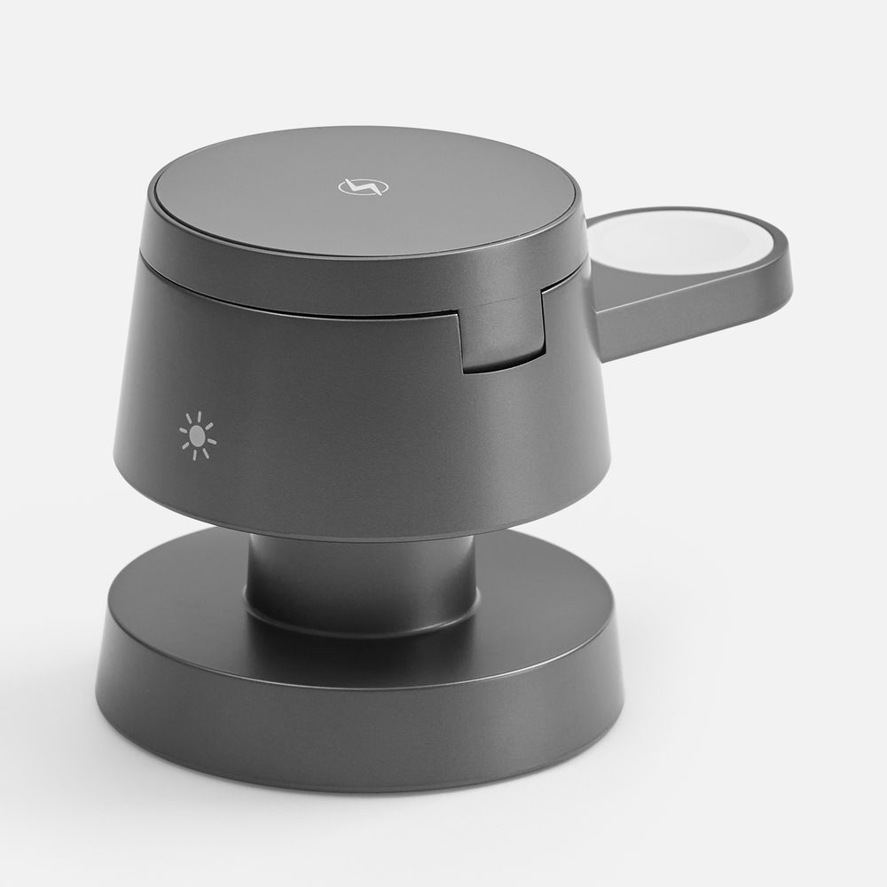 Станция беспроводной зарядки с подсветкой Lume, серая / Миниатюра WWW (1000)