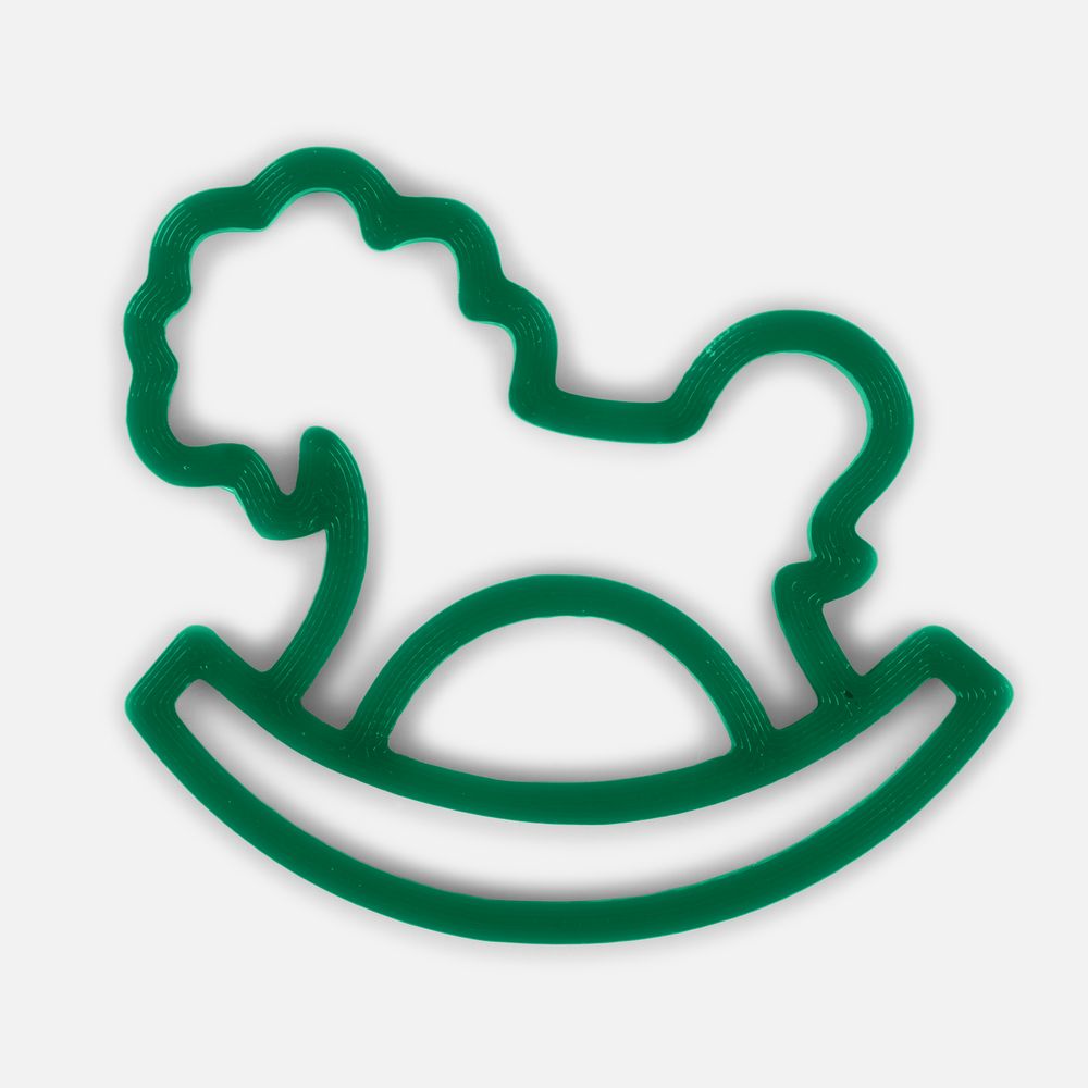 Подвеска «Лошадка-качалка», 3D-печать, зеленая / Миниатюра WWW (1000)