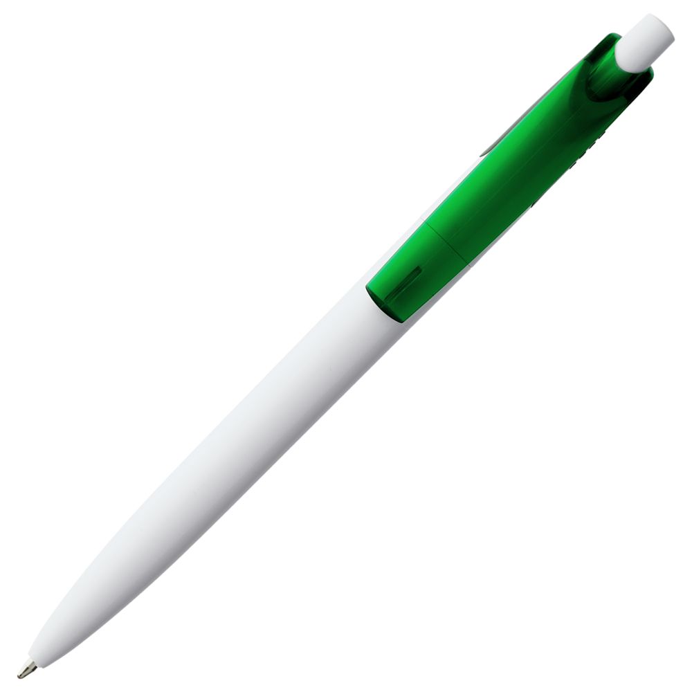 Ручка шариковая Bento, белая с зеленым / Миниатюра WWW (1000)