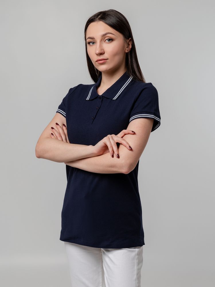 Рубашка поло женская Virma Stripes Lady, темно-синяя / Миниатюра WWW (1000)