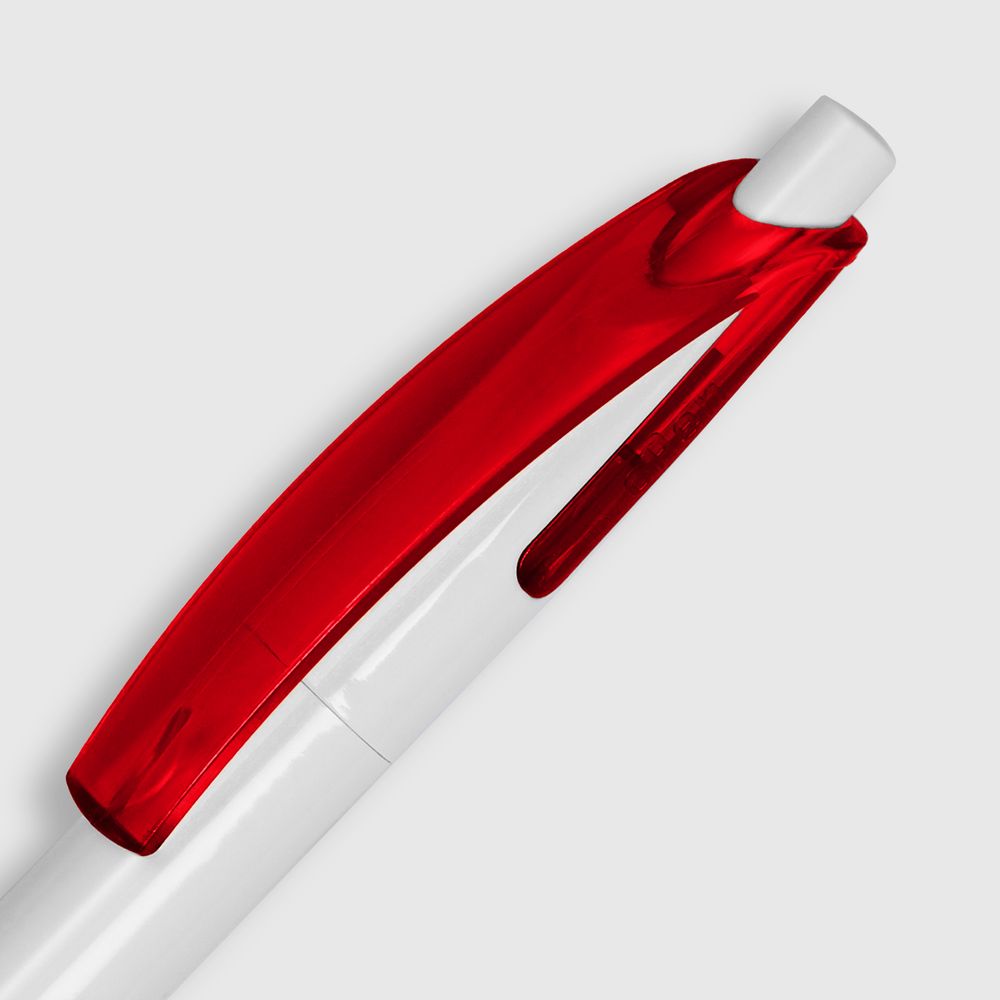 Ручка шариковая Bento, белая с красным / Миниатюра WWW (1000)