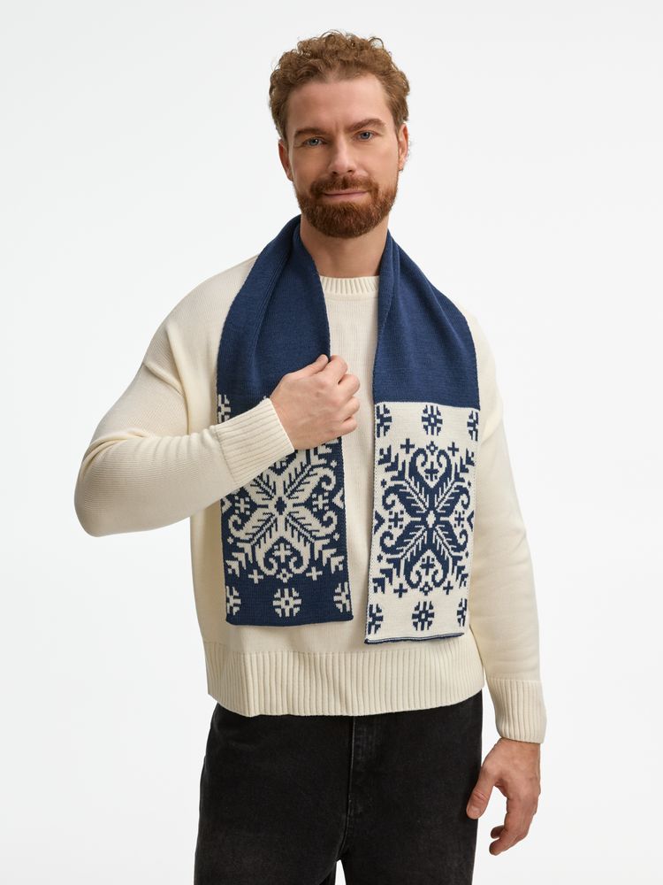 Шарф Wintertude M, синий с белым / Миниатюра WWW (1000)