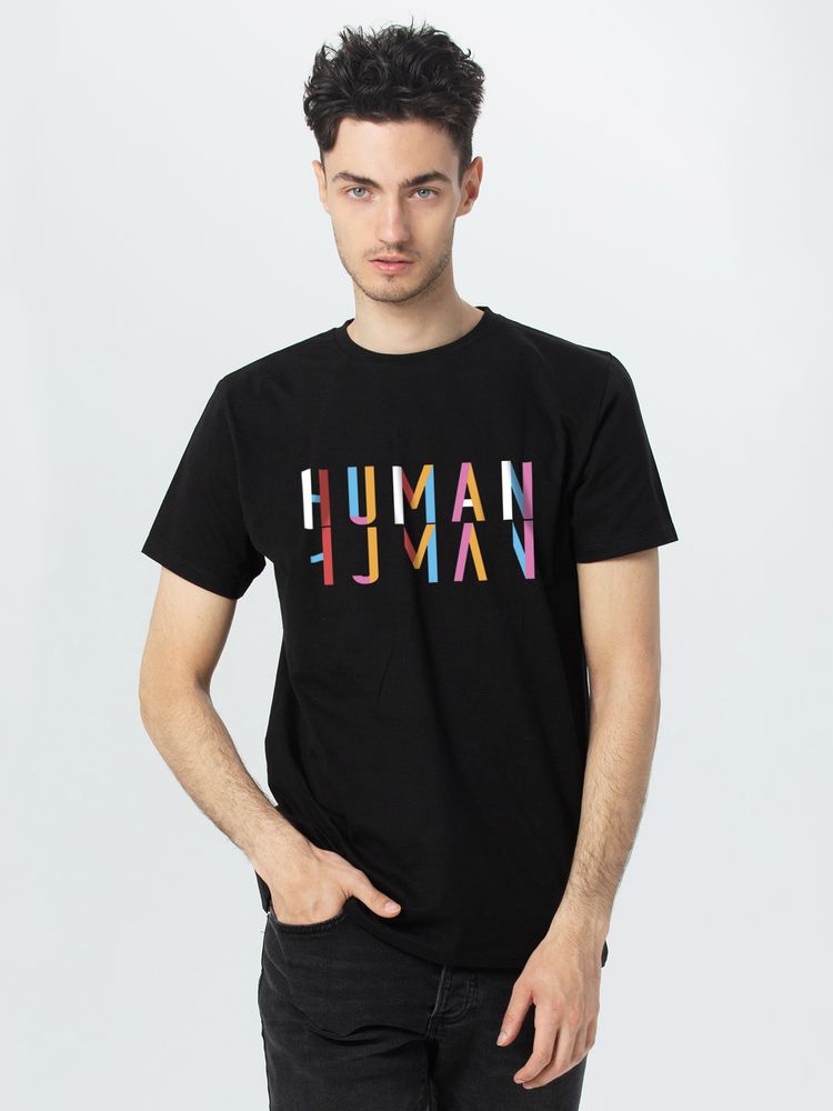 Футболка Human, черная / Миниатюра WWW (1000)