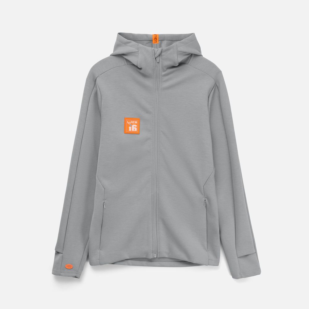 Лейбл тканевый Epsilon, S, оранжевый неон / Миниатюра нанесения (1000)