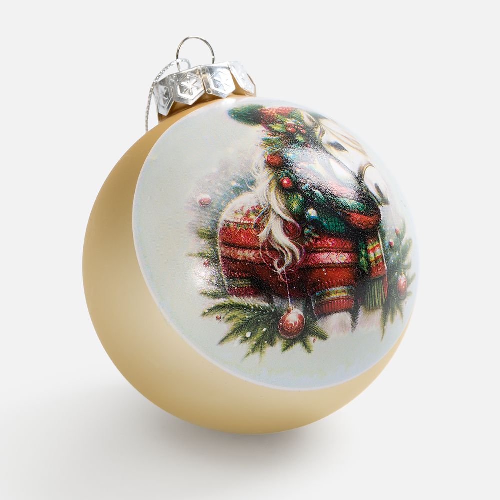 Елочный шар Finery Matt, 10 см, матовый золотистый / Миниатюра WWW (1000)