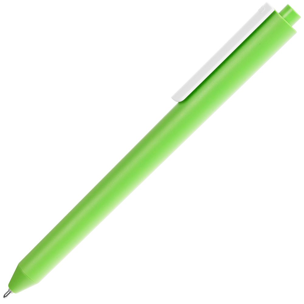 Ручка шариковая Pigra P03 Mat, светло-зеленая с белым / Миниатюра WWW (1000)