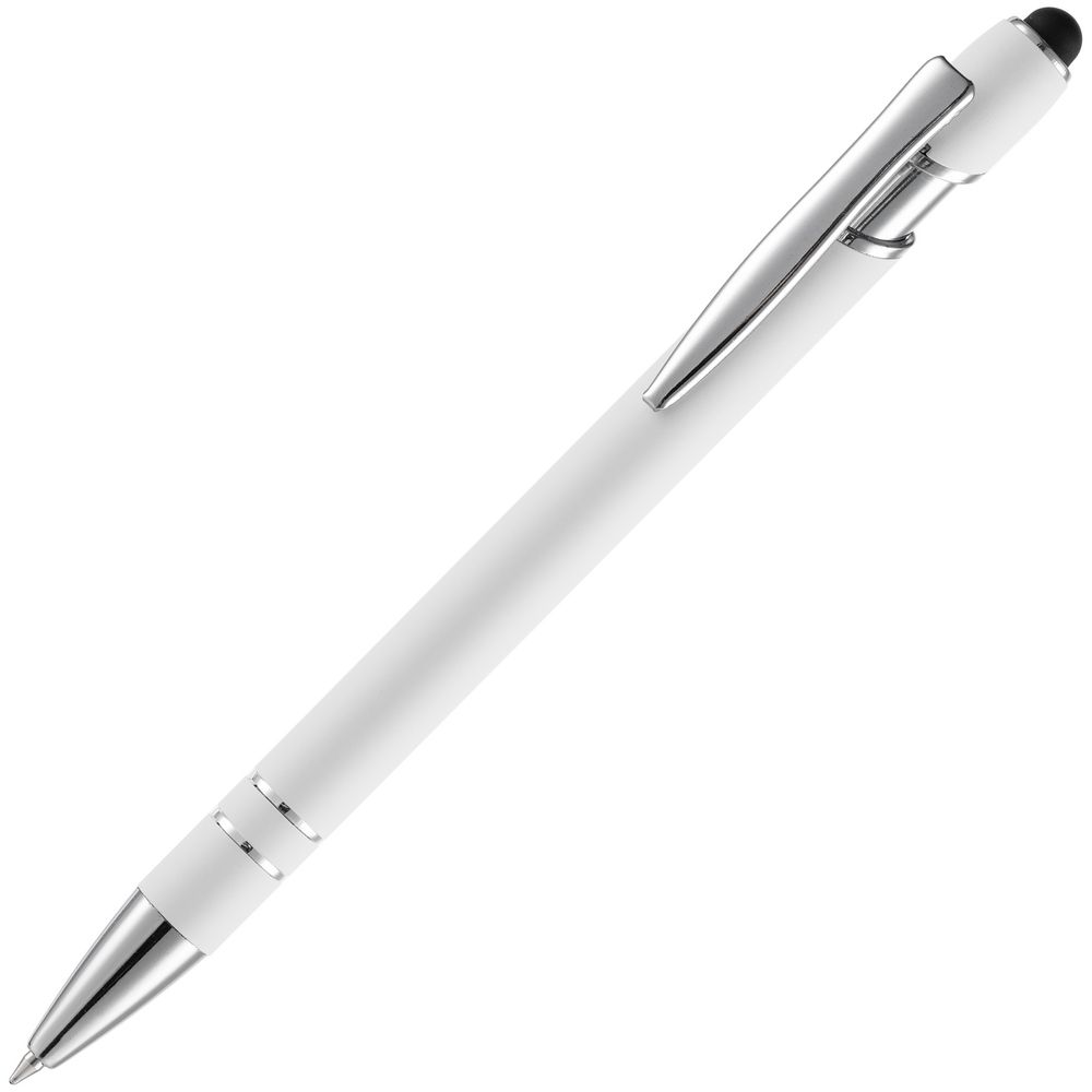 Ручка шариковая Pointer Soft Touch со стилусом, белая / Миниатюра WWW (1000)