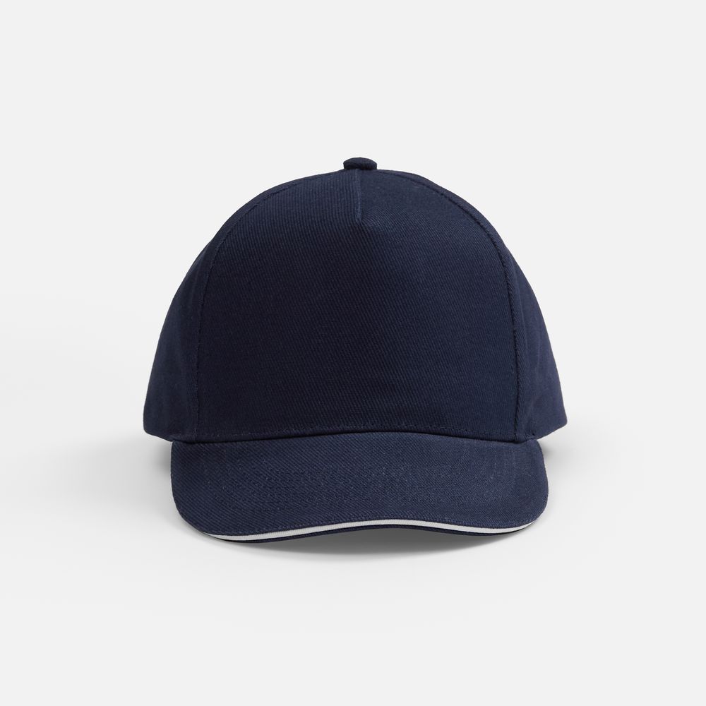 Бейсболка Classic 2.0, темно-синяя с белым кантом / Миниатюра WWW (1000)