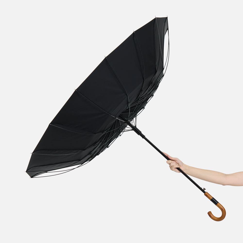 Зонт-трость Cloudfall, черный / Миниатюра WWW (1000)