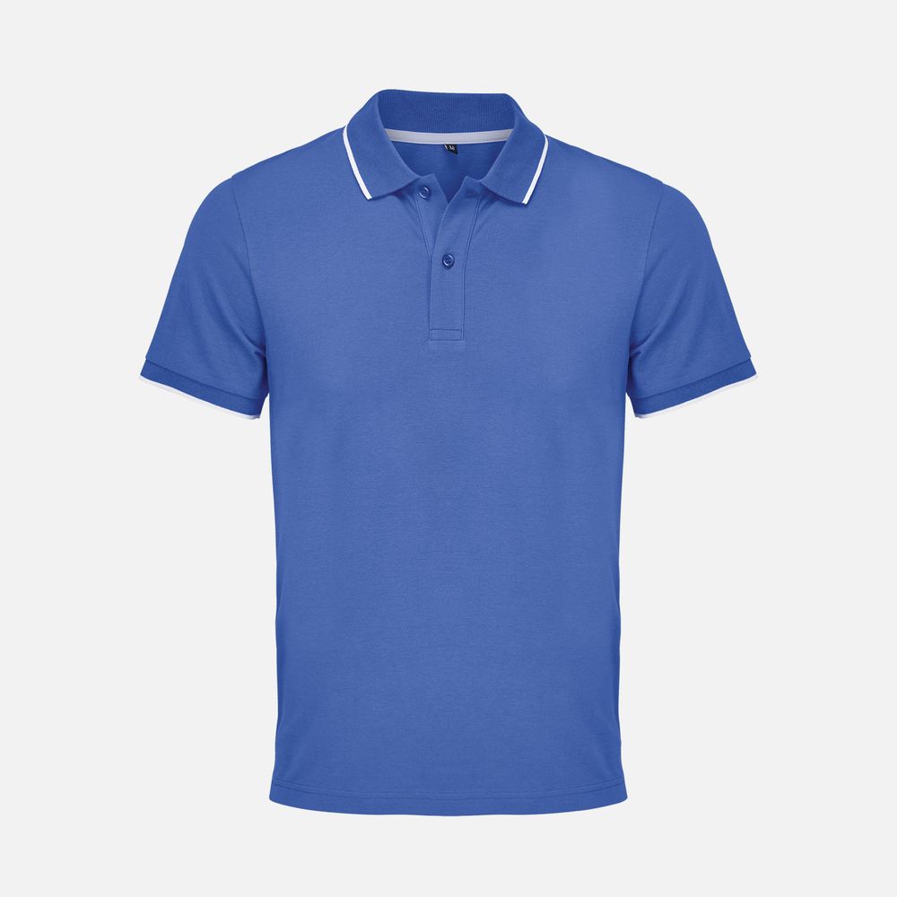 Рубашка поло унисекс Palermo, ярко-синяя с белым / Миниатюра WWW (1000)