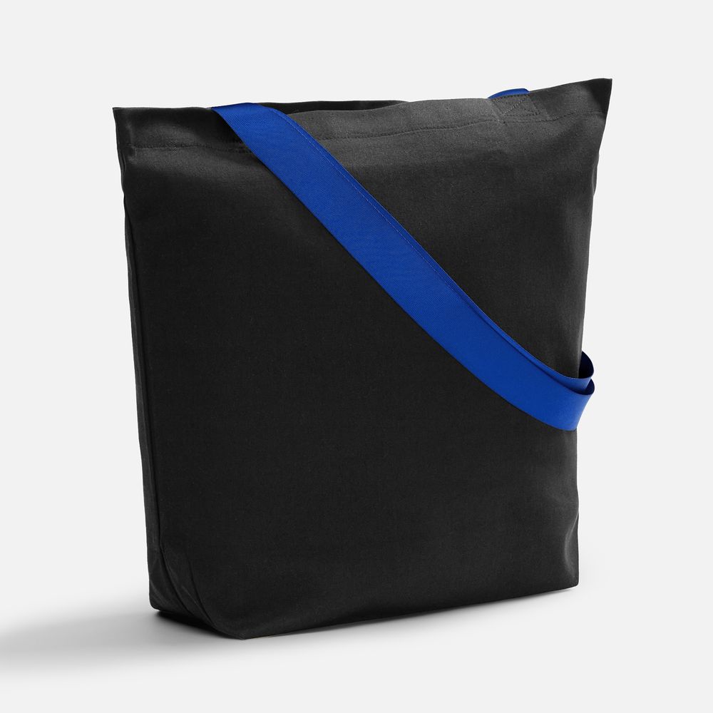 Шопер B5, черный с широкими синими ручками / Миниатюра WWW (1000)