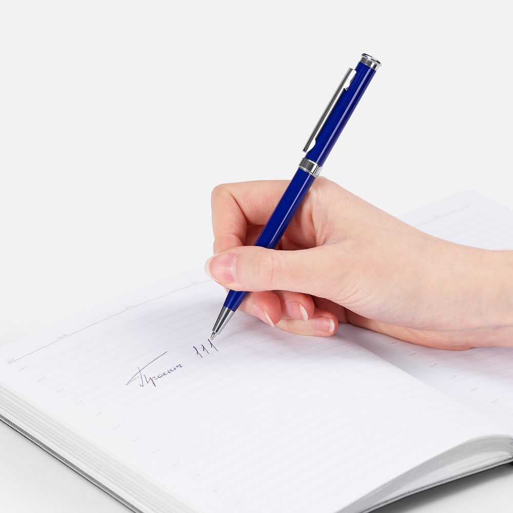 Ручка шариковая Finn Chrome, синяя / Миниатюра WWW (1000)