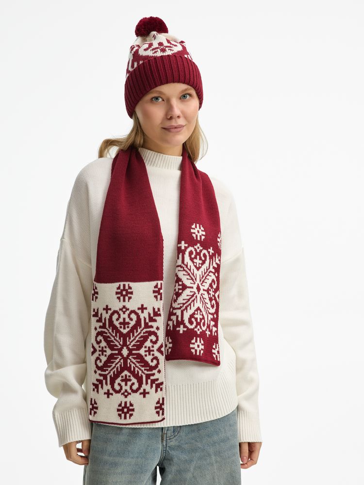 Шарф Wintertude M, красный с белым / Миниатюра WWW (1000)