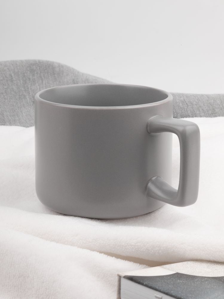 Чашка Jumbo в коробке матовая, светло-серая / Миниатюра имиджевого (1000)