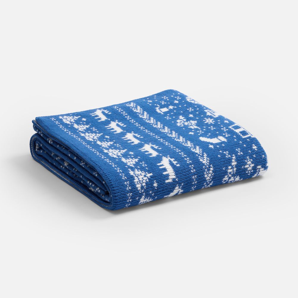 Плед Holidale, синий с молочным / Миниатюра WWW (1000)