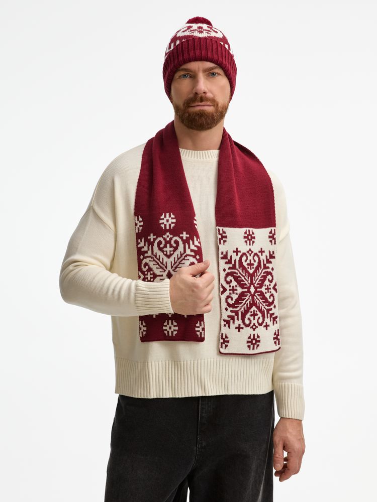 Шарф Wintertude M, красный с белым / Миниатюра WWW (1000)