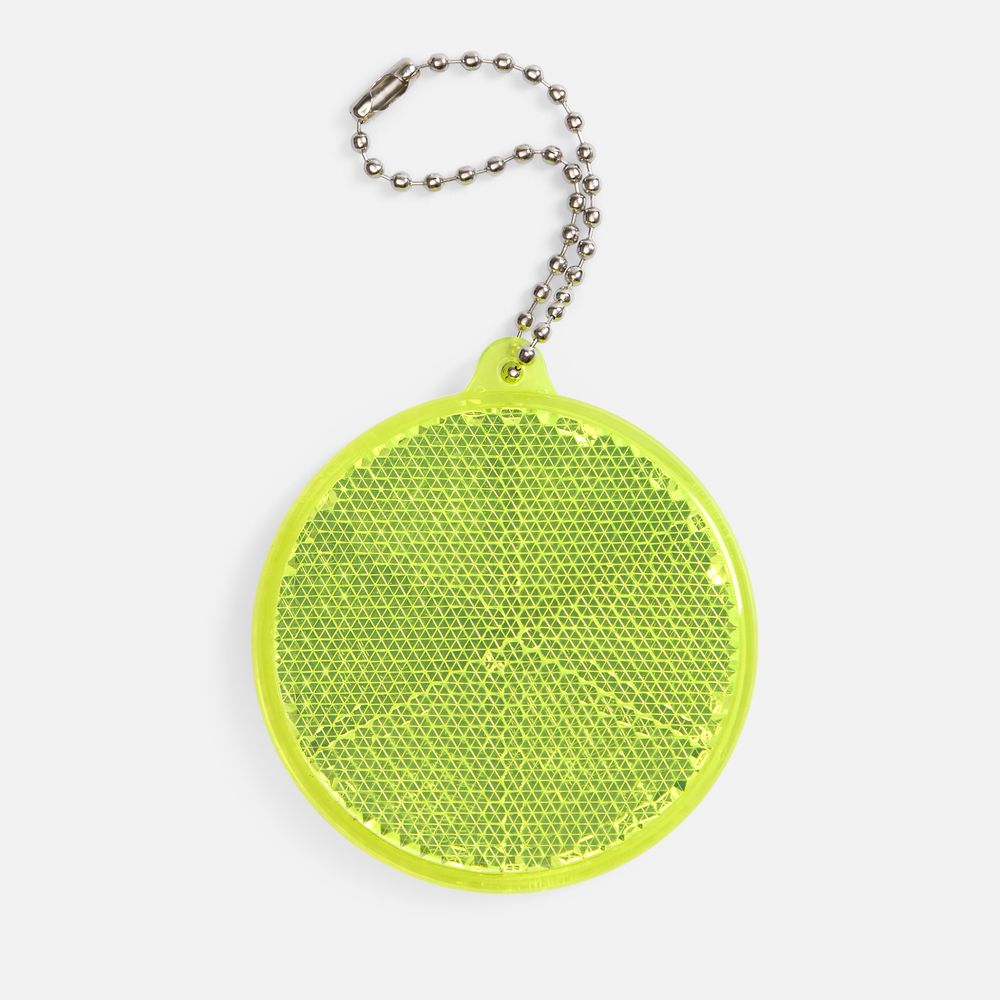 Пешеходный светоотражатель с цепочкой «Круг», неон-желтый / Миниатюра WWW (1000)