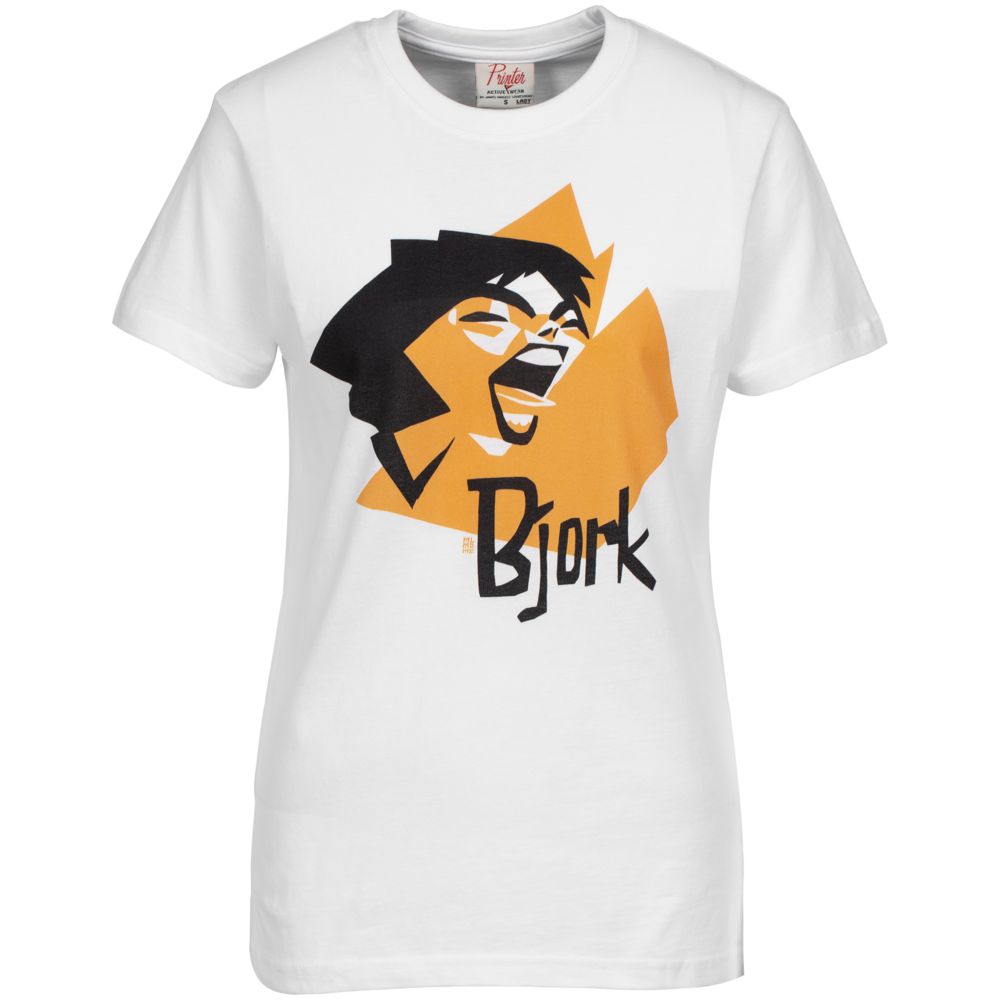 Футболка женская «Меламед. Bjork», белая / Миниатюра WWW (1000)
