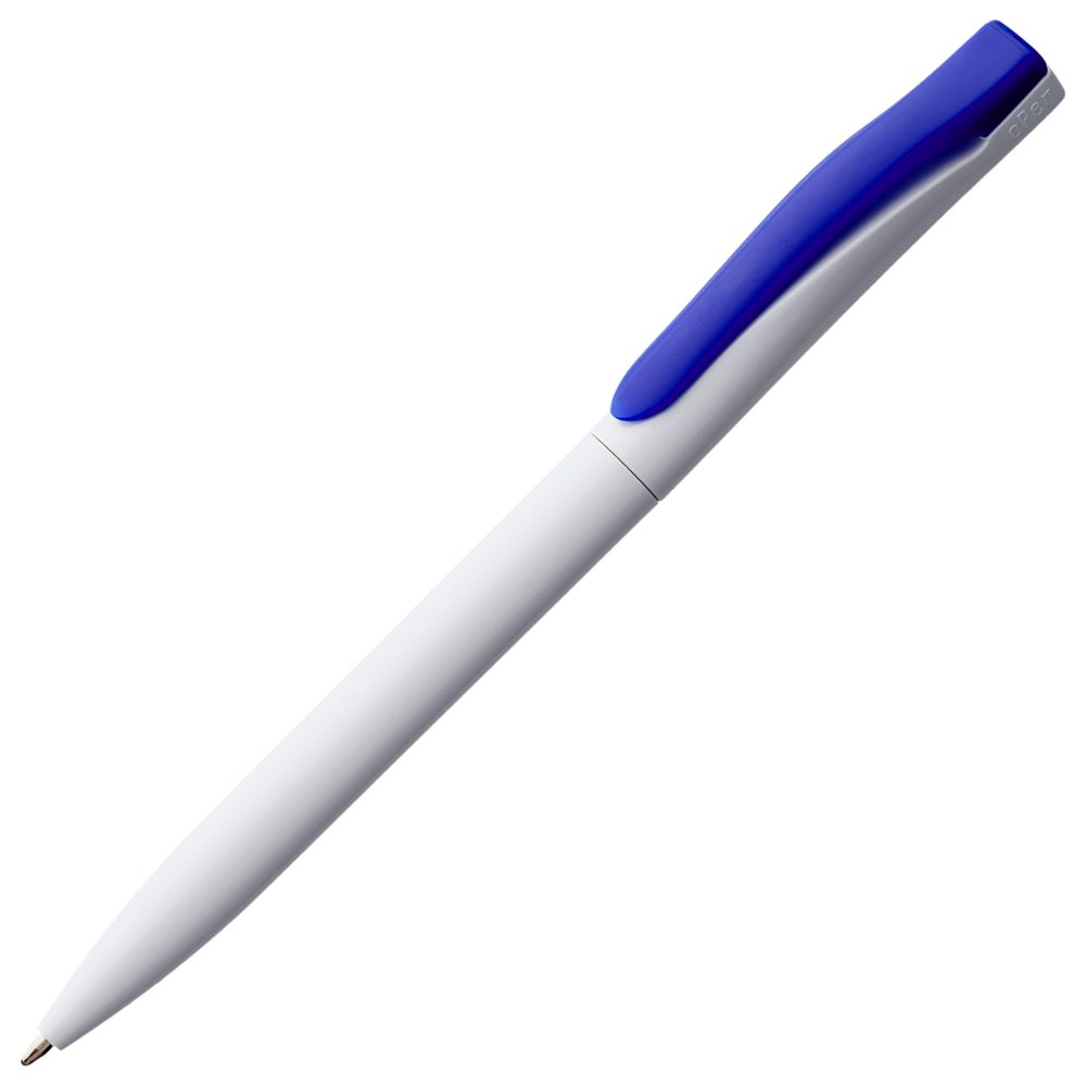 Ручка шариковая Pin, белая с синим / Миниатюра WWW (1000)