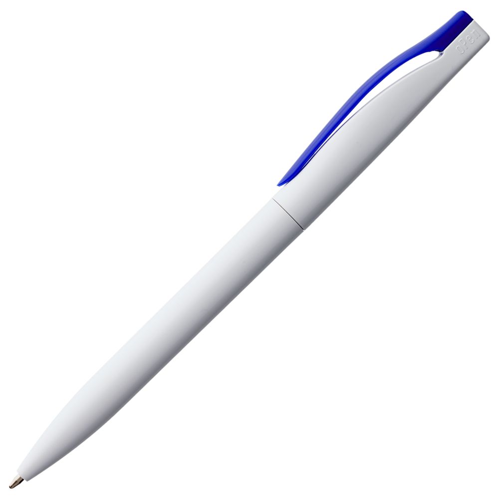 Ручка шариковая Pin, белая с синим / Миниатюра WWW (1000)