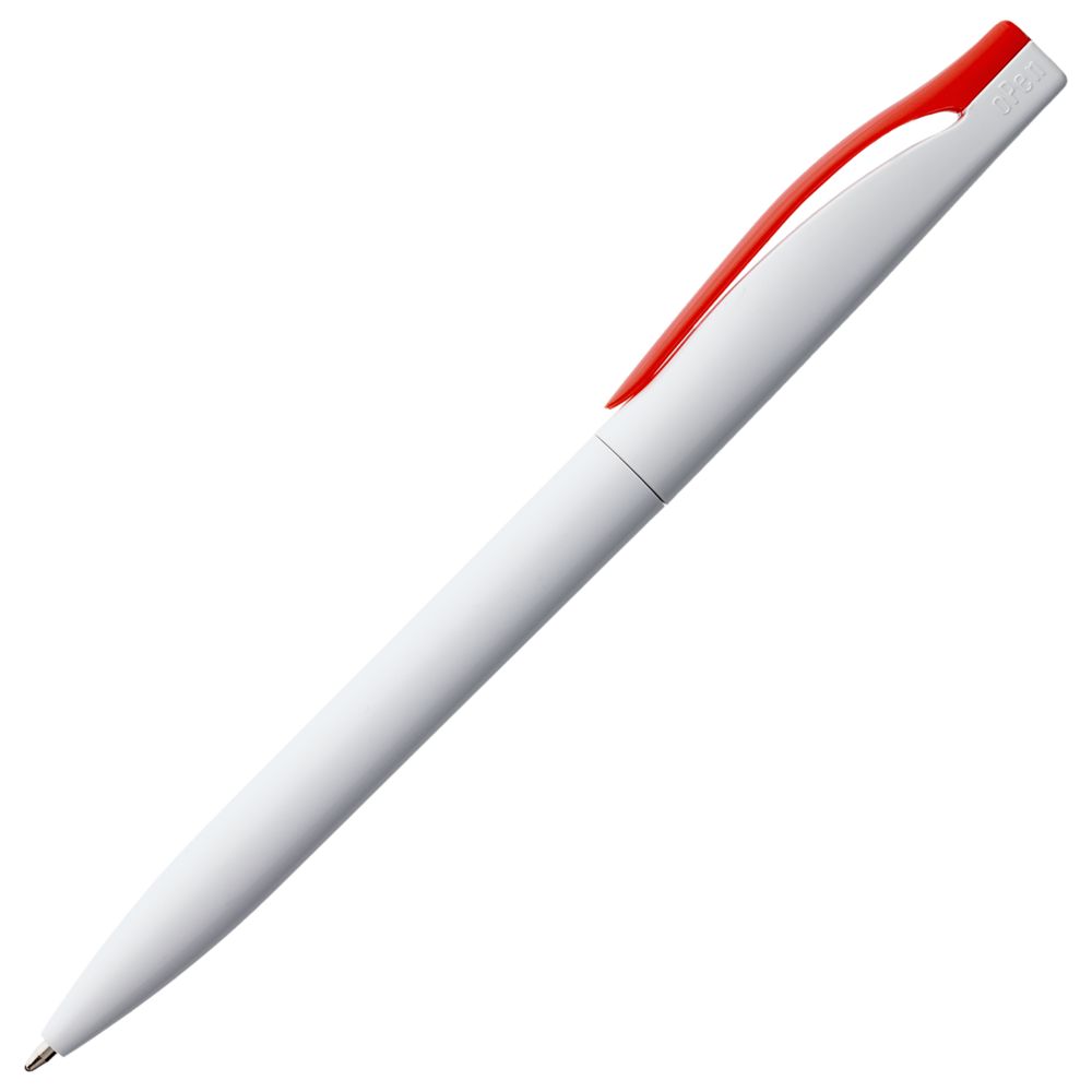Ручка шариковая Pin, белая с красным / Миниатюра WWW (1000)