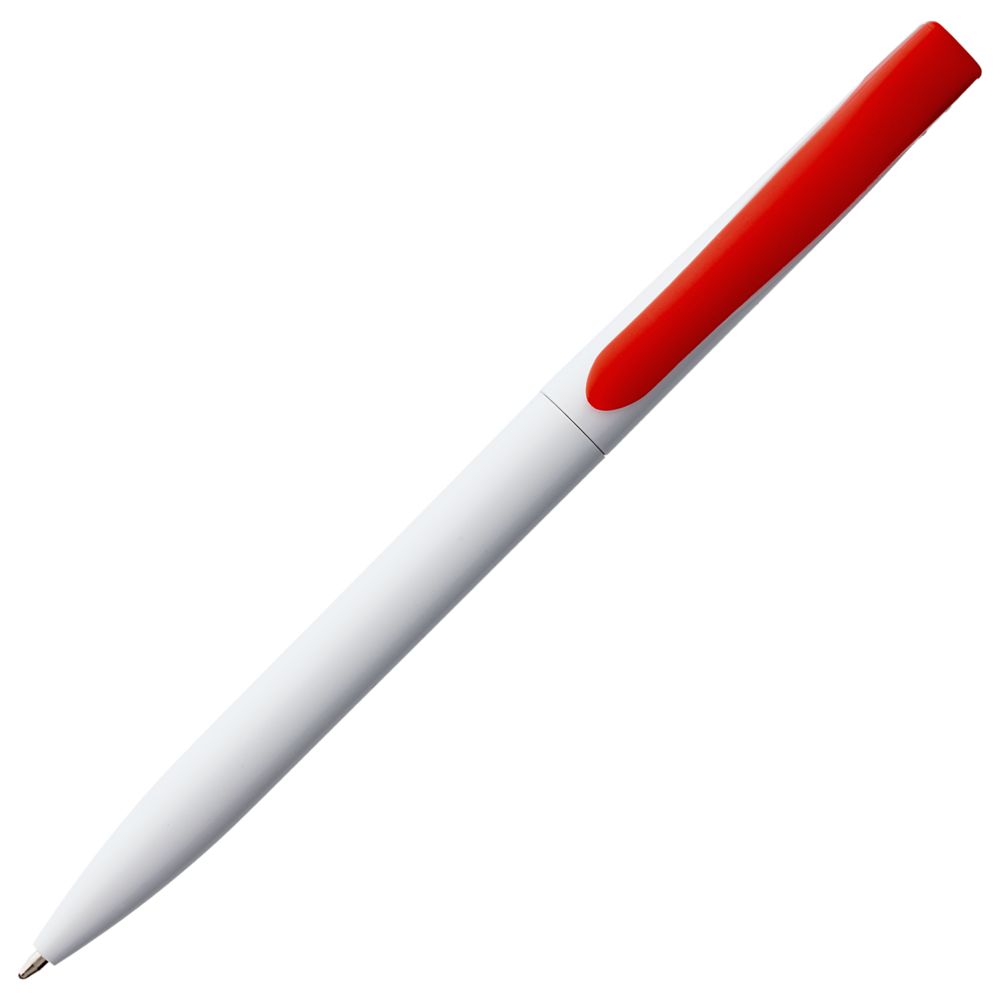 Ручка шариковая Pin, белая с красным / Миниатюра WWW (1000)
