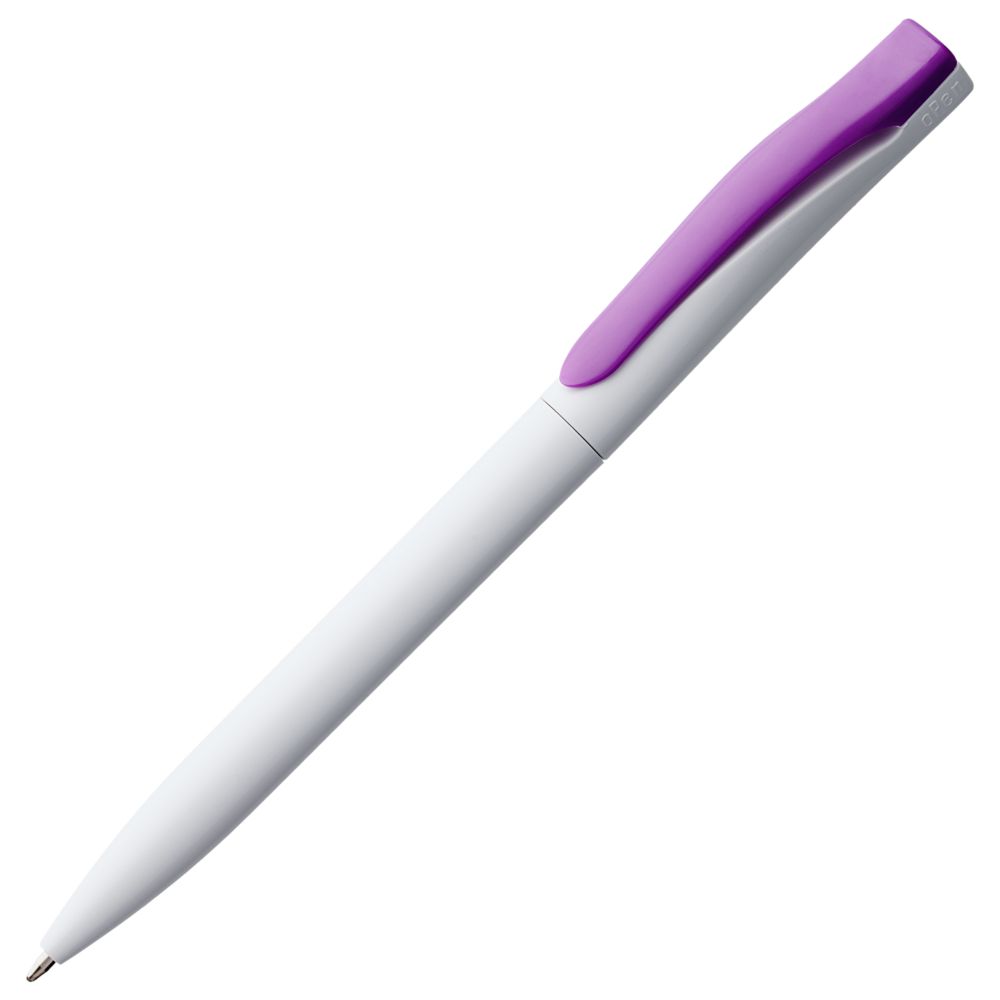 Ручка шариковая Pin, белая с фиолетовым / Миниатюра WWW (1000)
